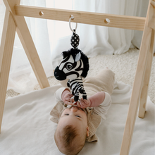 Load image into Gallery viewer, Hanging Baby Toy for Baby Gym Ziggy The Zebra High Contrast Pram Toy for Sensory Play
