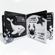 Load image into Gallery viewer, Duckie Goes On An Adventure Black and White Bath Book
