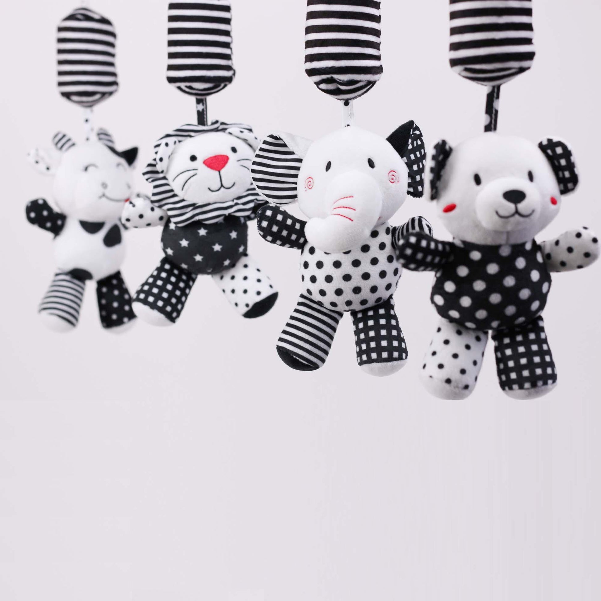 sensory toy, baby sensory, baby toy, Black and white hanging bear toy. high contrast baby toy, young wonderer, young wonderer baby boutique, black and white baby toy, high contrast baby toy, high contrast toy, black and white toy, hanging baby toy, black and white hanging toy, baby gym toy, baby gym hanging toy, high contrast, black and white